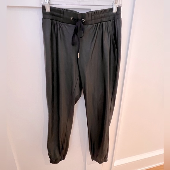 NPhilanthropy brand, bought on Revolve, Pleather Jogger Pants with drawstring - Picture 2 of 4